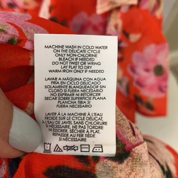 Cabi Floral Blouse - Sz. Medium -Orange -Pre-owned - Picture 8 of 9